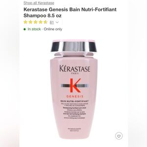 Kérastase Genesis Bain Nutri-Fortifiant Shampoo 8.5 oz. Protects weakened hair